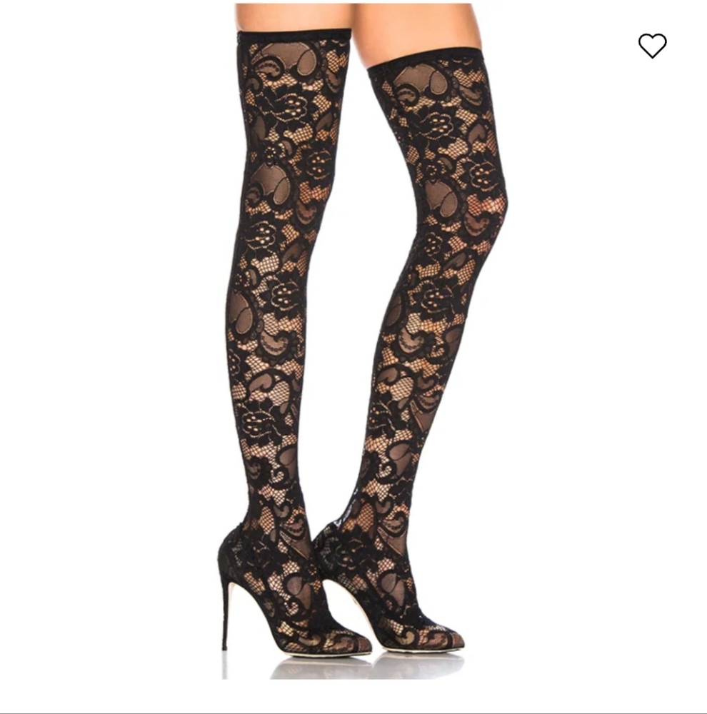 Dolce & Gabbana Lace Thigh High Boots